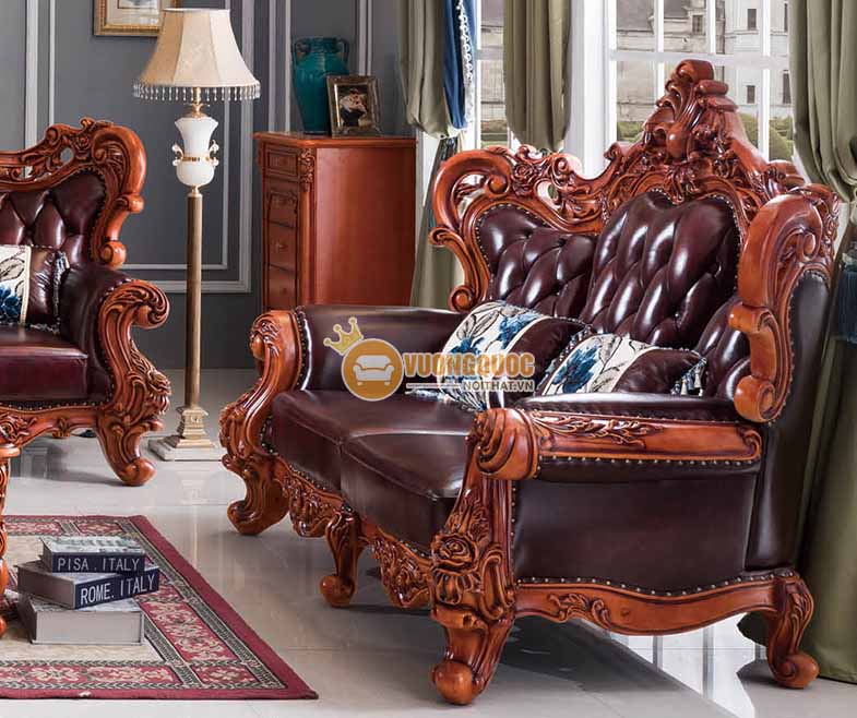 Bộ sofa phòng khách gỗ sồi sang trọng GDA928